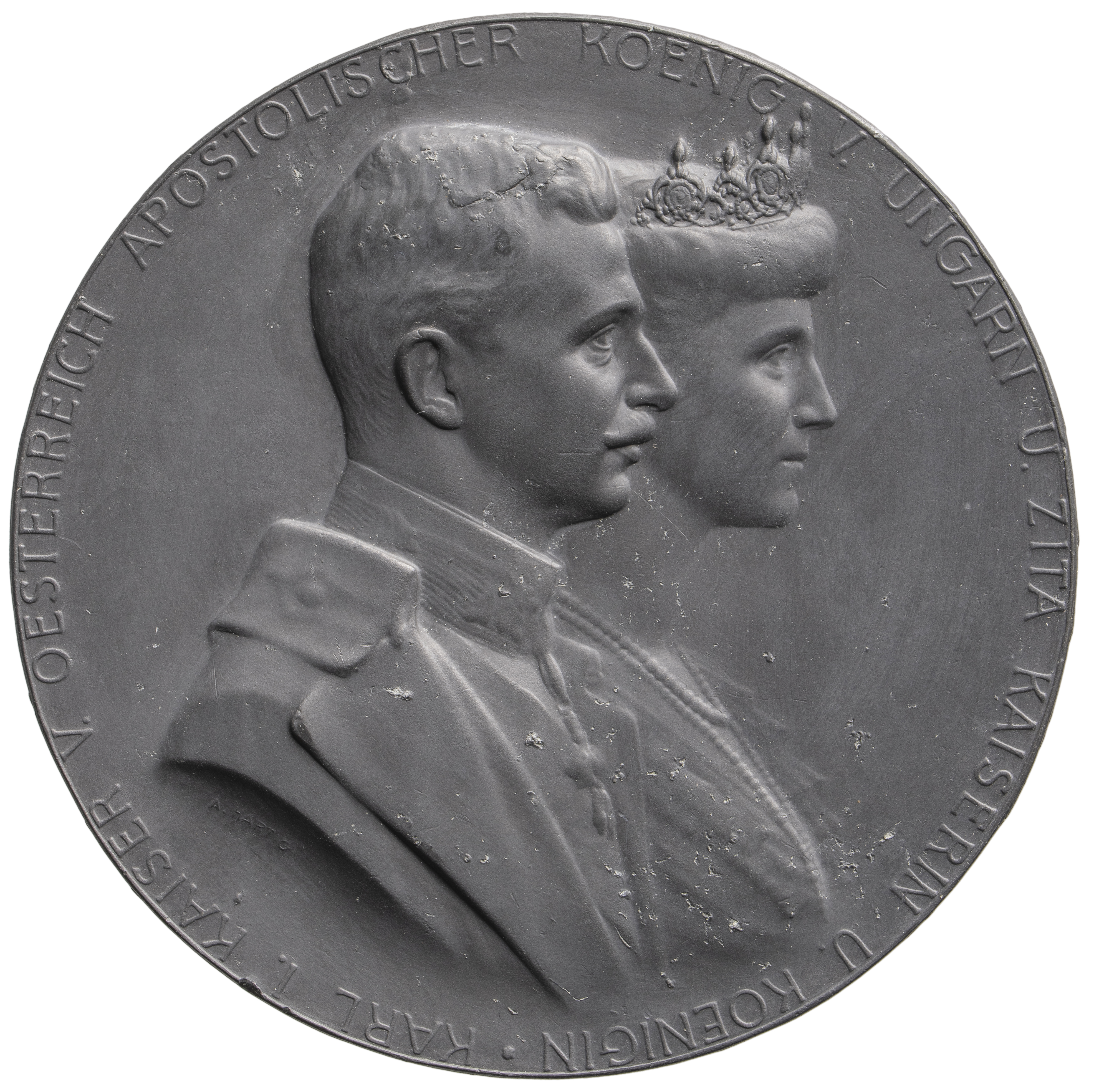 Habsburg: Karl I. und Zita, Medaille der Stadt Wien auf die Thronbesteigung
