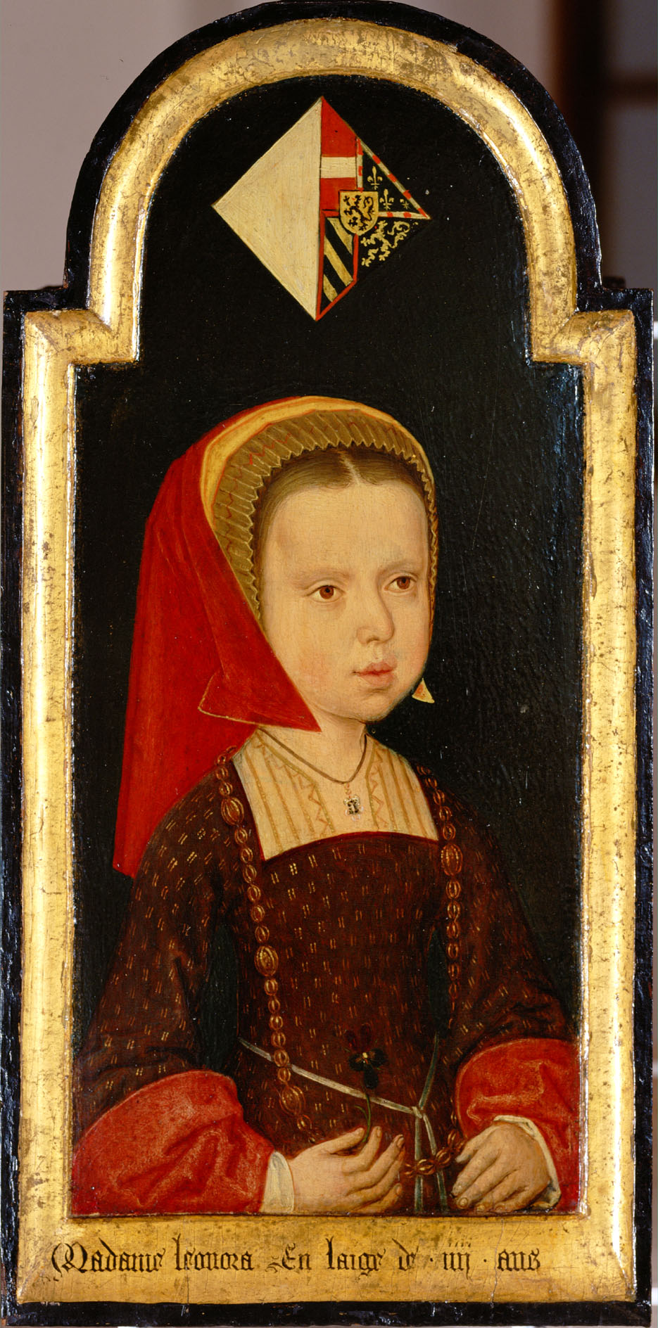 Kaiser Karl V. (1500-1558), Brustbild als Zweijähriger zusammen mit seinen Schwestern Eleonore (1498-1558) und Isabella (1501-1525)