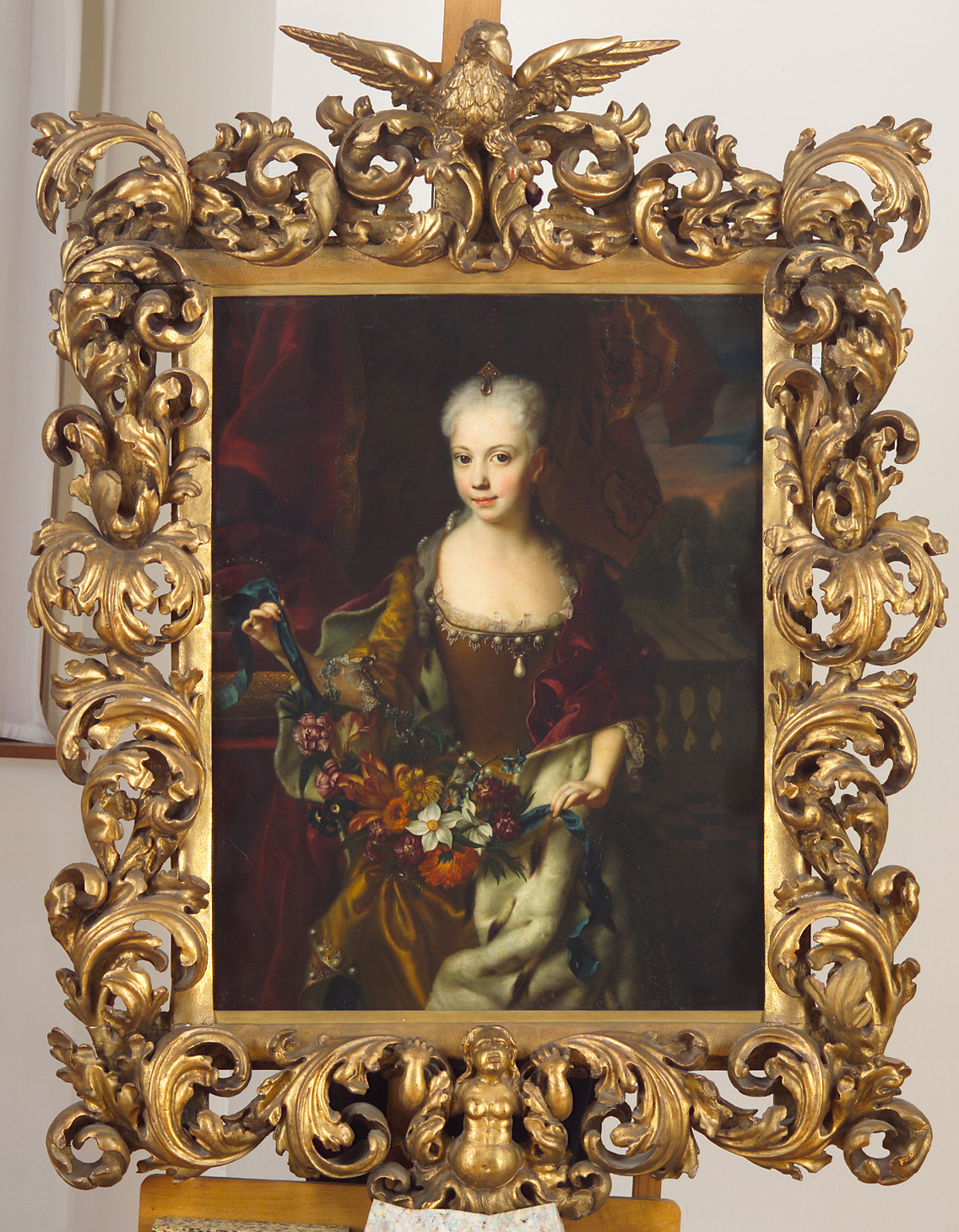Erzherzogin Maria Anna (1718-1744), Tochter von Karl VI. im Alter von neun Jahren, Kniestück