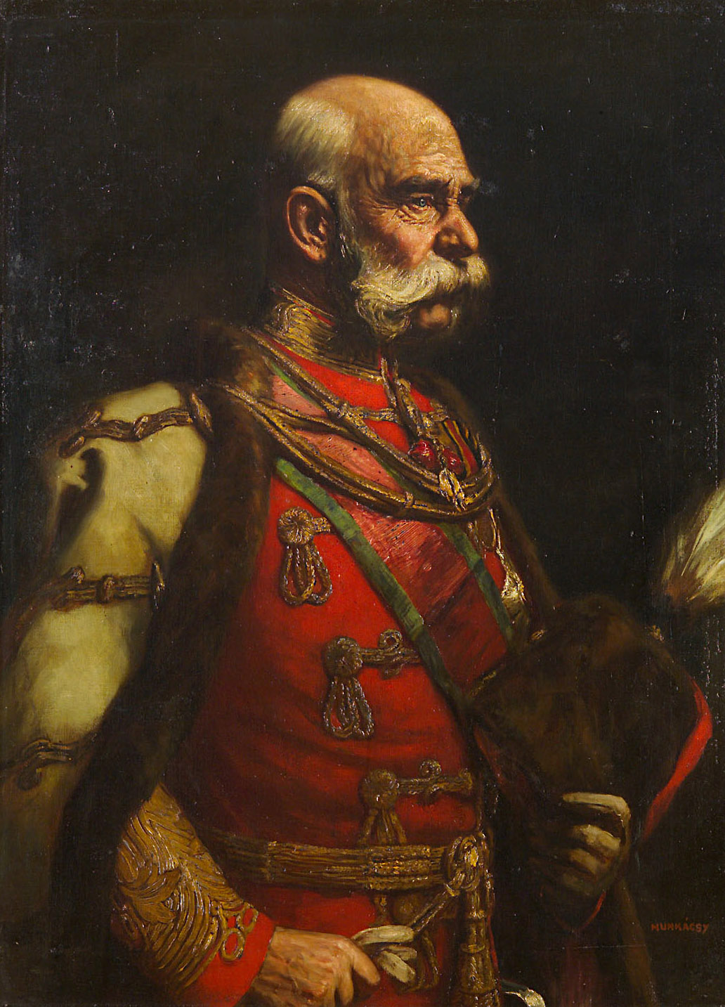 Kaiser Franz Joseph I. (1830-1916) in der Gala-Uniform eines österreichischen Feldmarschalls in ungarischer Adjustierung