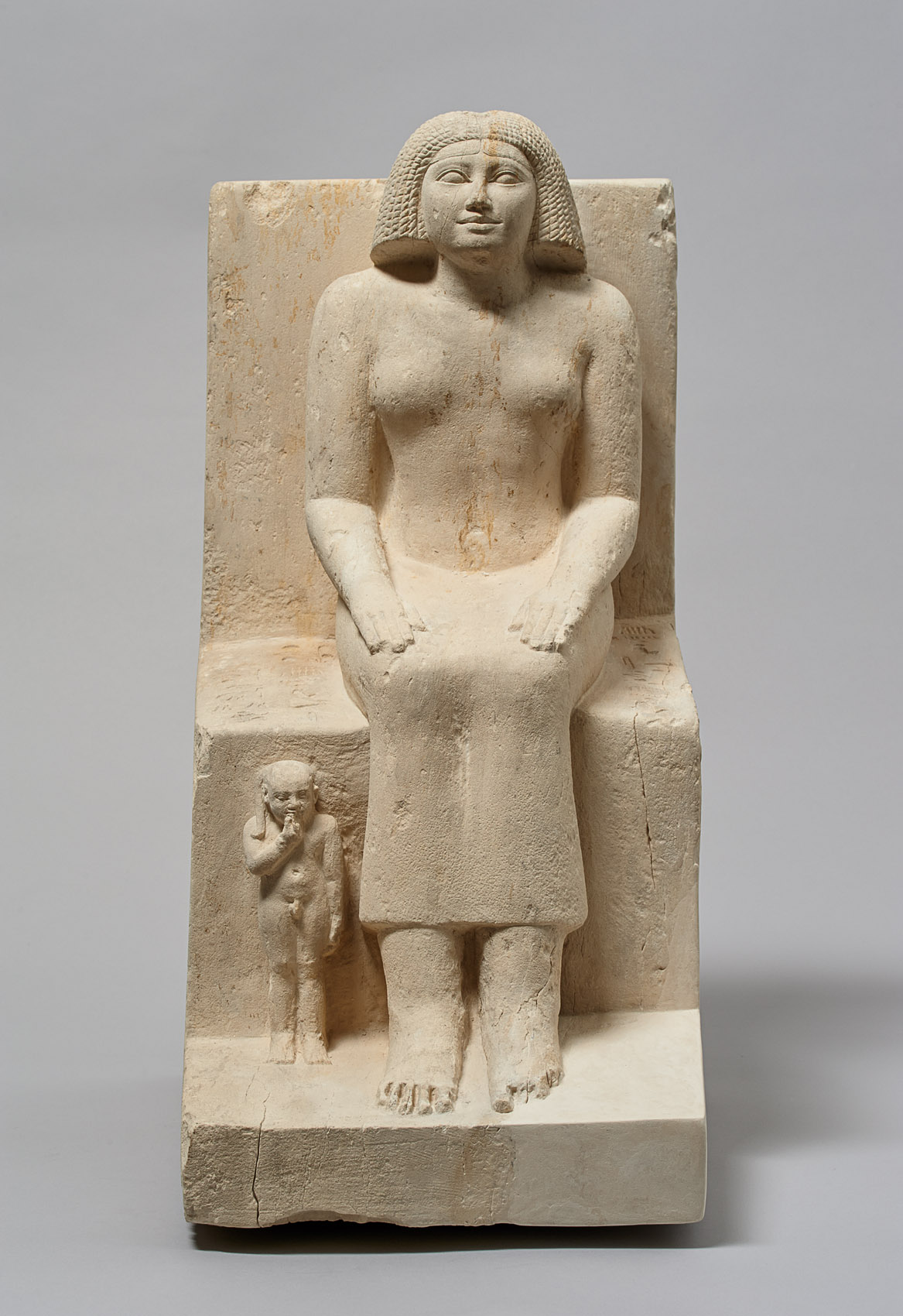 Sitzstatue der Chent und ihres Sohnes Rudju