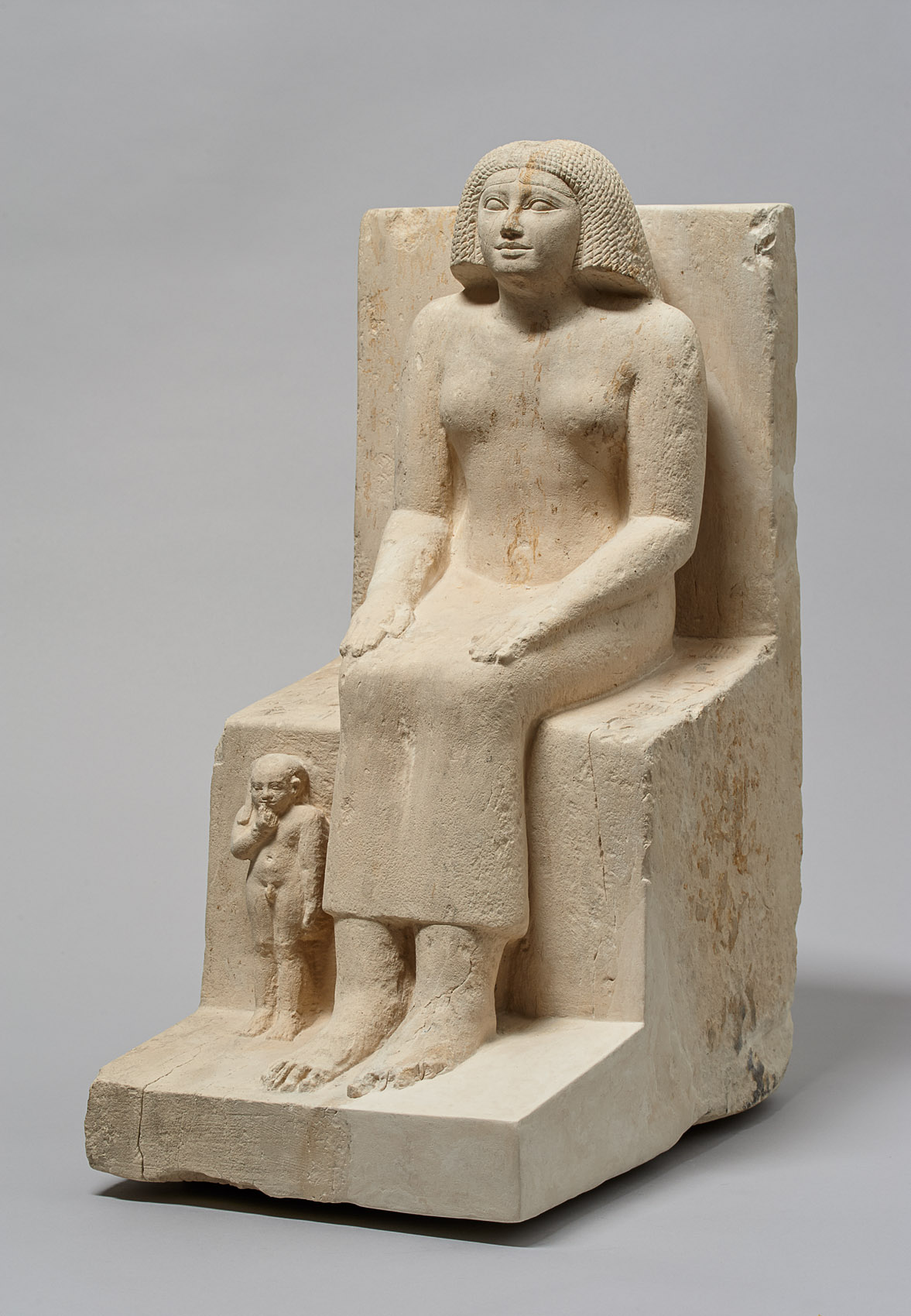 Sitzstatue der Chent und ihres Sohnes Rudju