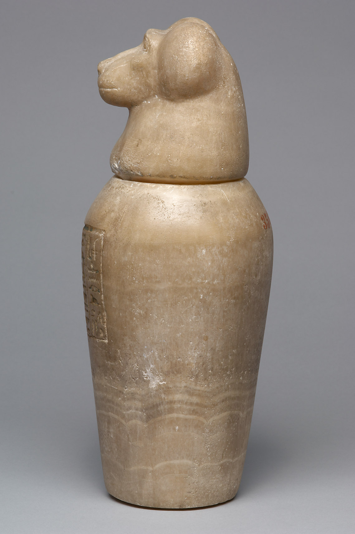 Kanope der Tjes-bastet-peret mit Deckel in Form eines Affenkopfes