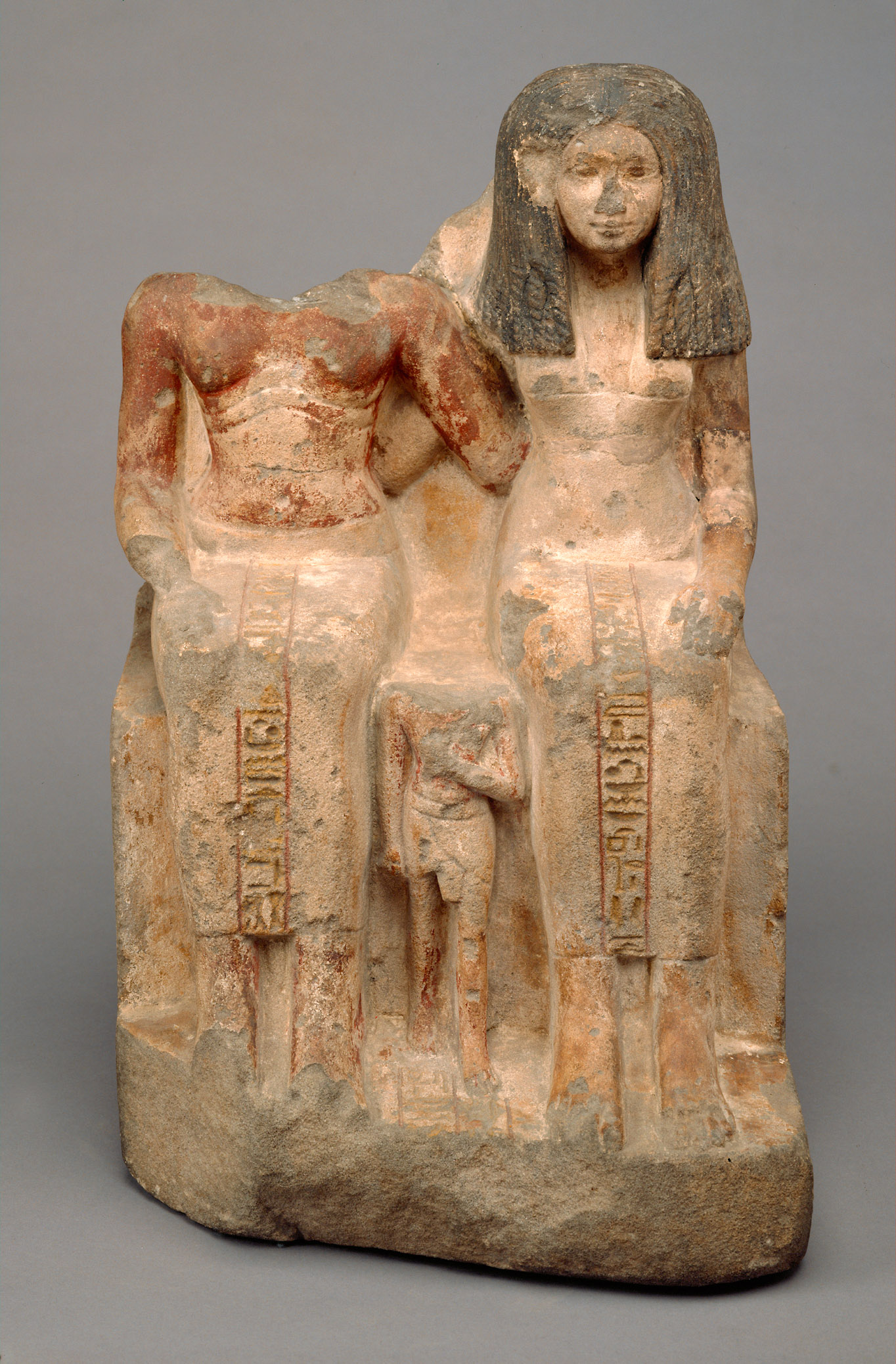 Statuengruppe des Wah-ib mit seiner Frau Teri und Sohn
