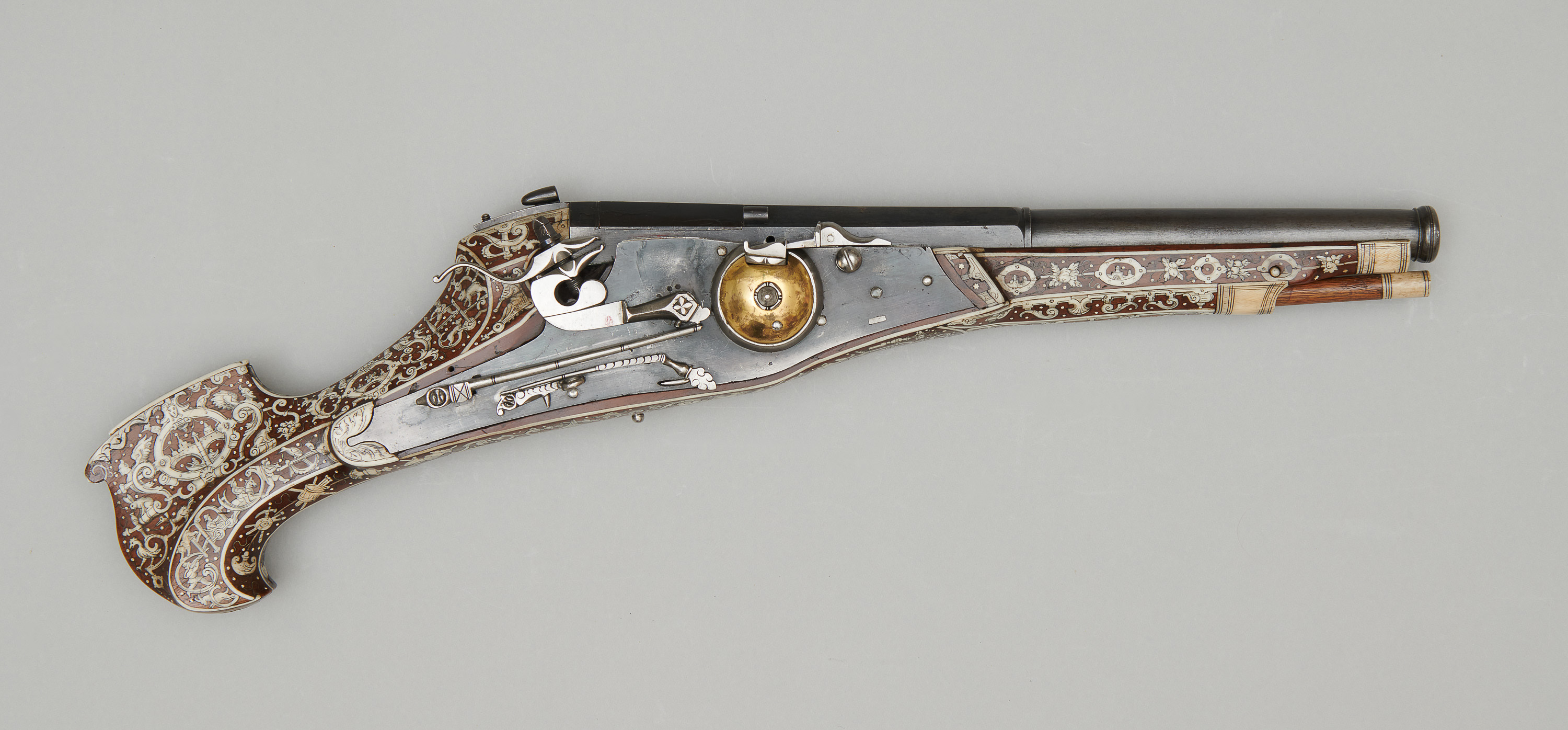 Hinterladepistole mit Radschloss (Faustrohr)