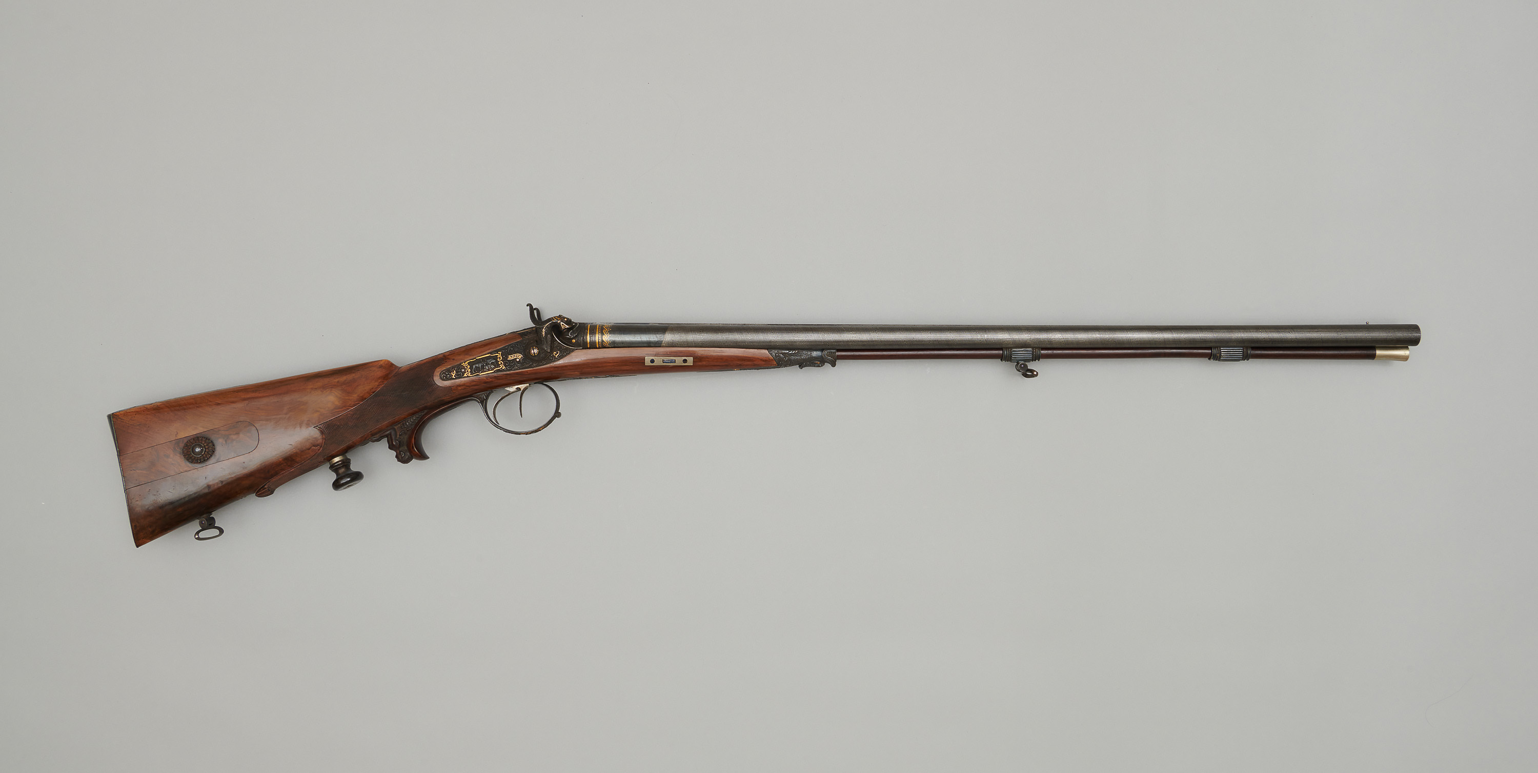 Doppelschrotflinte mit 2 Läufen, Perkussionsgewehr