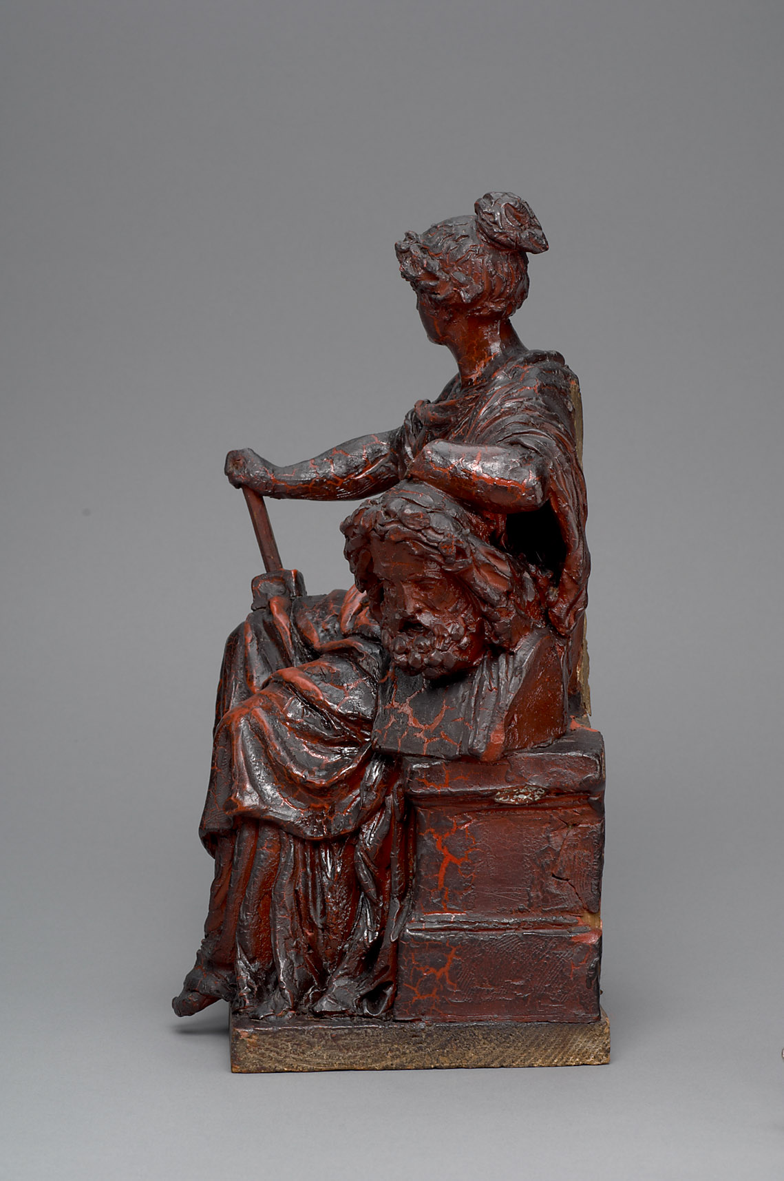 Allegorie der Bildhauerei / Figurenschmuck der Fassade des Kunsthistorischen Museums in Wien.