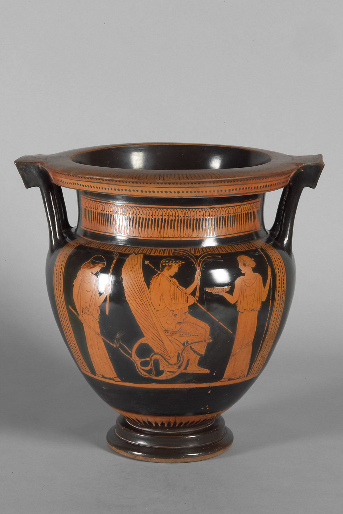 Triptolemos zwischen Demeter und Persephone