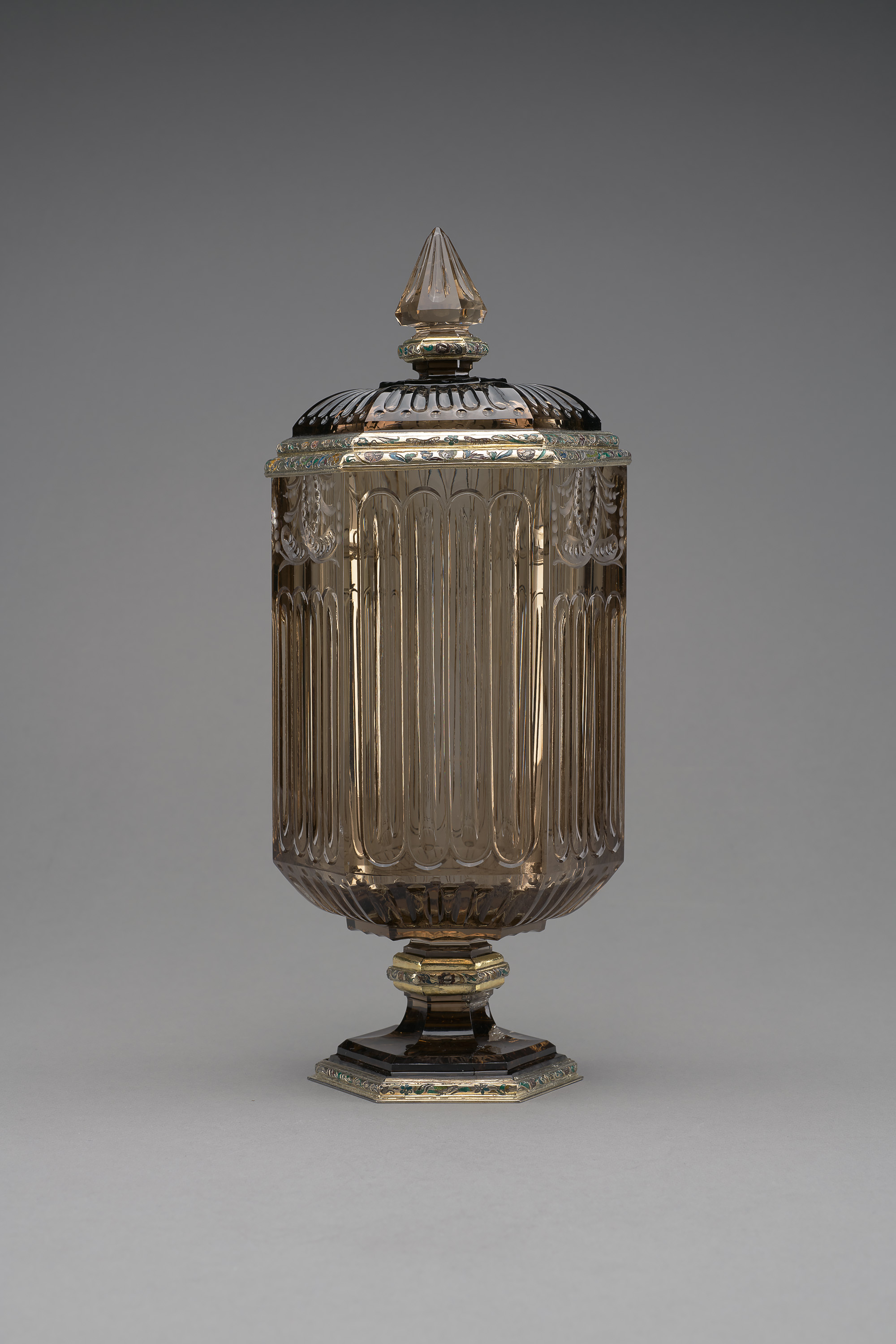 Deckelvase