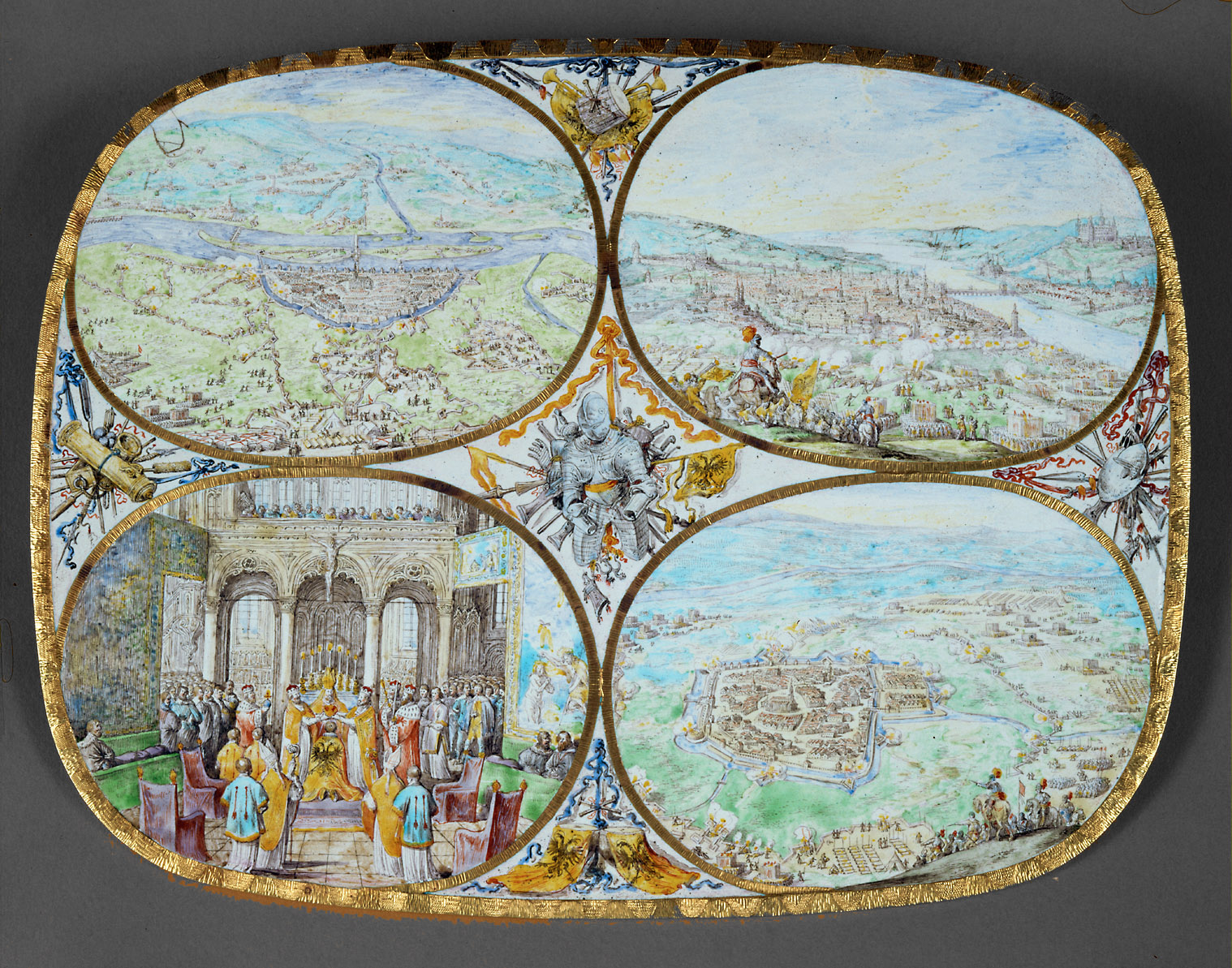 Goldplatte mit der Darstellung der Schlacht bei Nördlingen 1634 