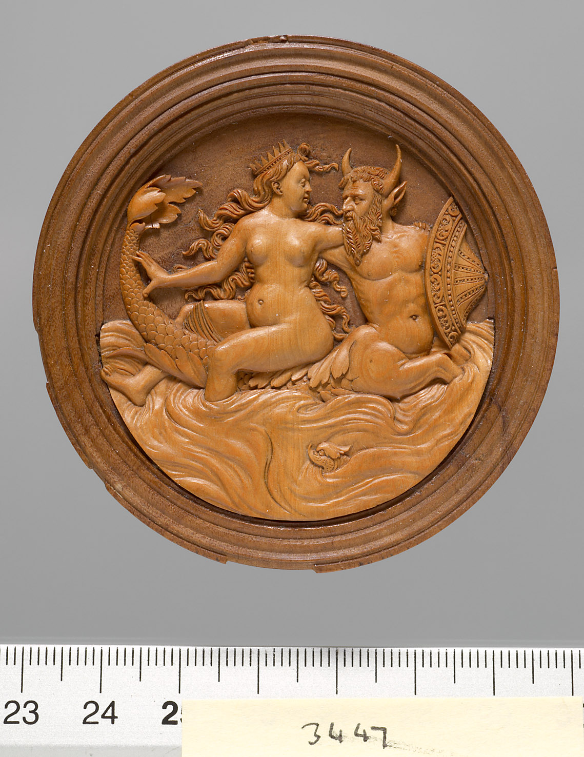 Amymone von Neptun geraubt; Spielstein für das Brettspiel für den "Langen Puff"