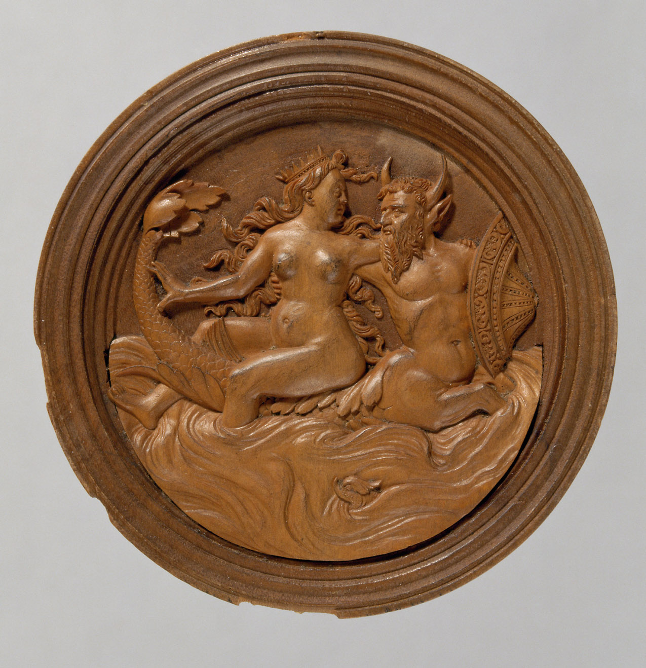 Amymone von Neptun geraubt; Spielstein für das Brettspiel für den "Langen Puff"