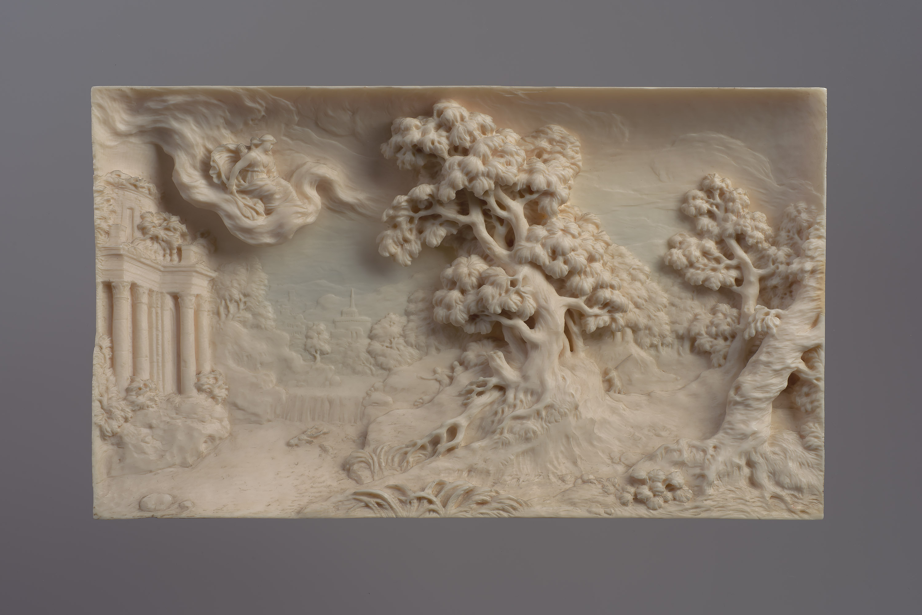 Landschaft mit Diana in den Wolken auf Hirschjagd