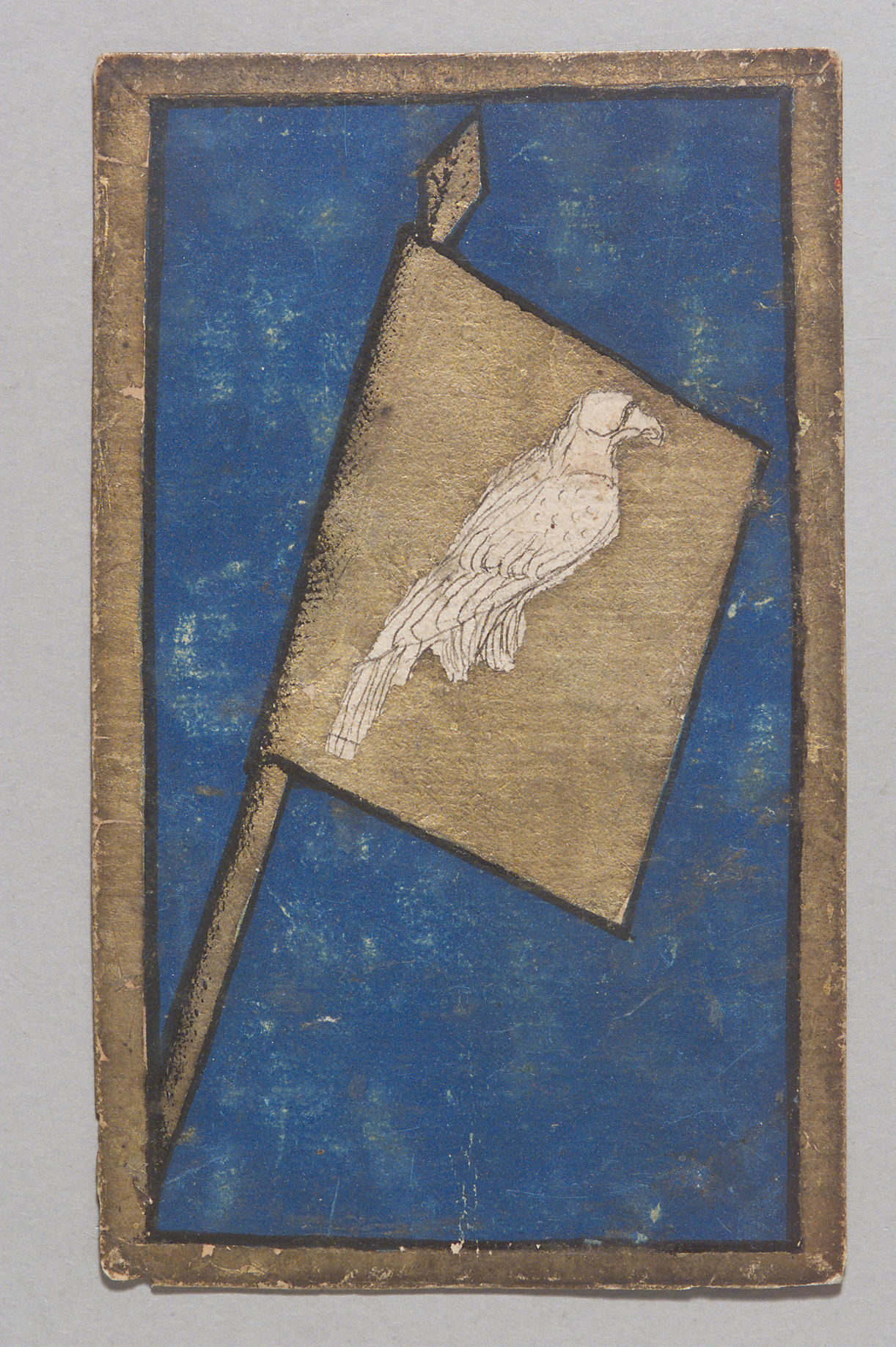 Spielkarte Falken Banner (Zehn) aus dem "Ambraser Hofjagdspiel"
