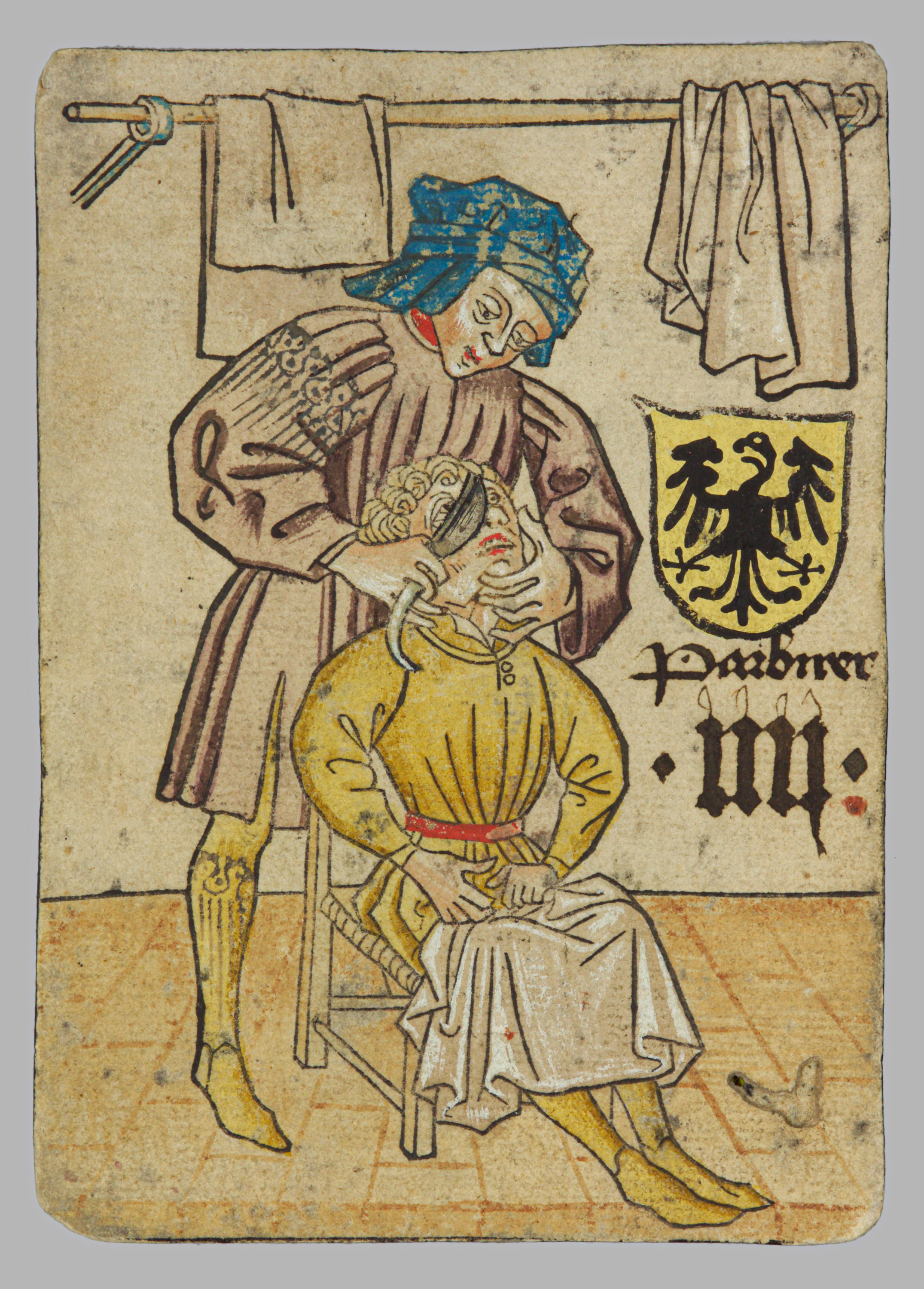 Spielkarte, Heiliges Römisches Reich, Barbier (Vier), aus dem sog. Hofämterspiel