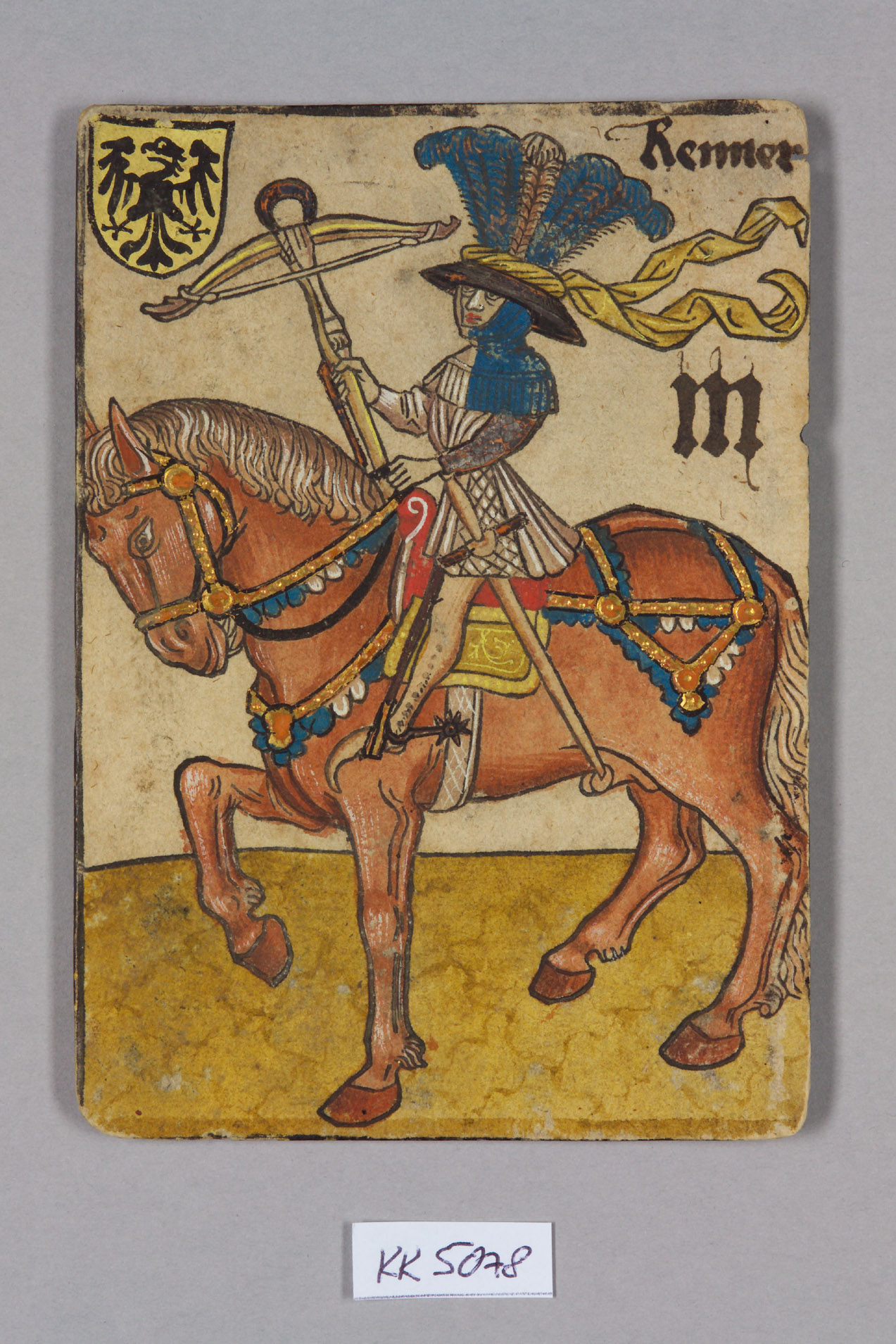 Spielkarte, Heiliges Römisches Reich, Renner (Drei), aus dem sog. Hofämterspiel