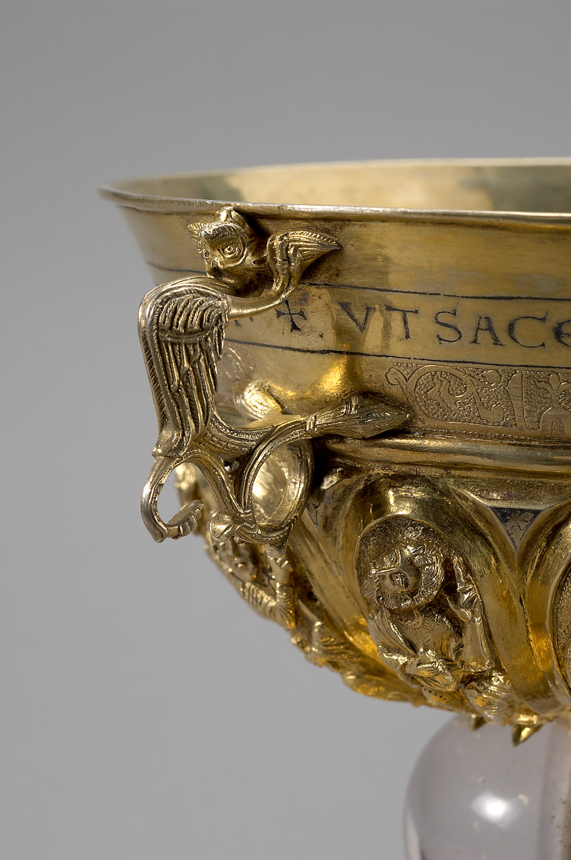 Kommunionkelch mit Patene und Saugröhrchen, sog. Kelch aus St. Peter