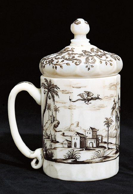 Deckelkrug mit Chinoiserien