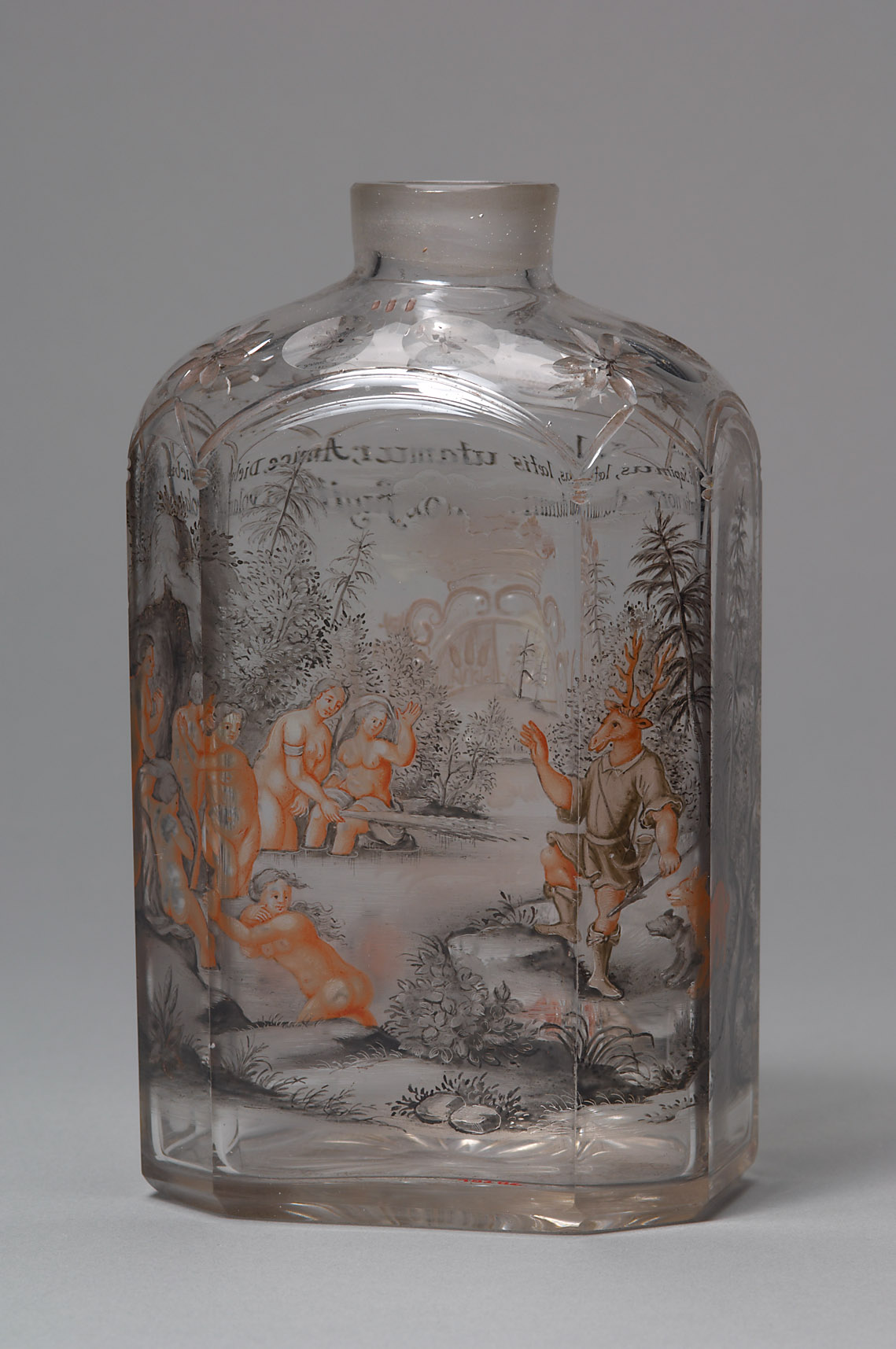 Flasche mit Diana und Actaeon