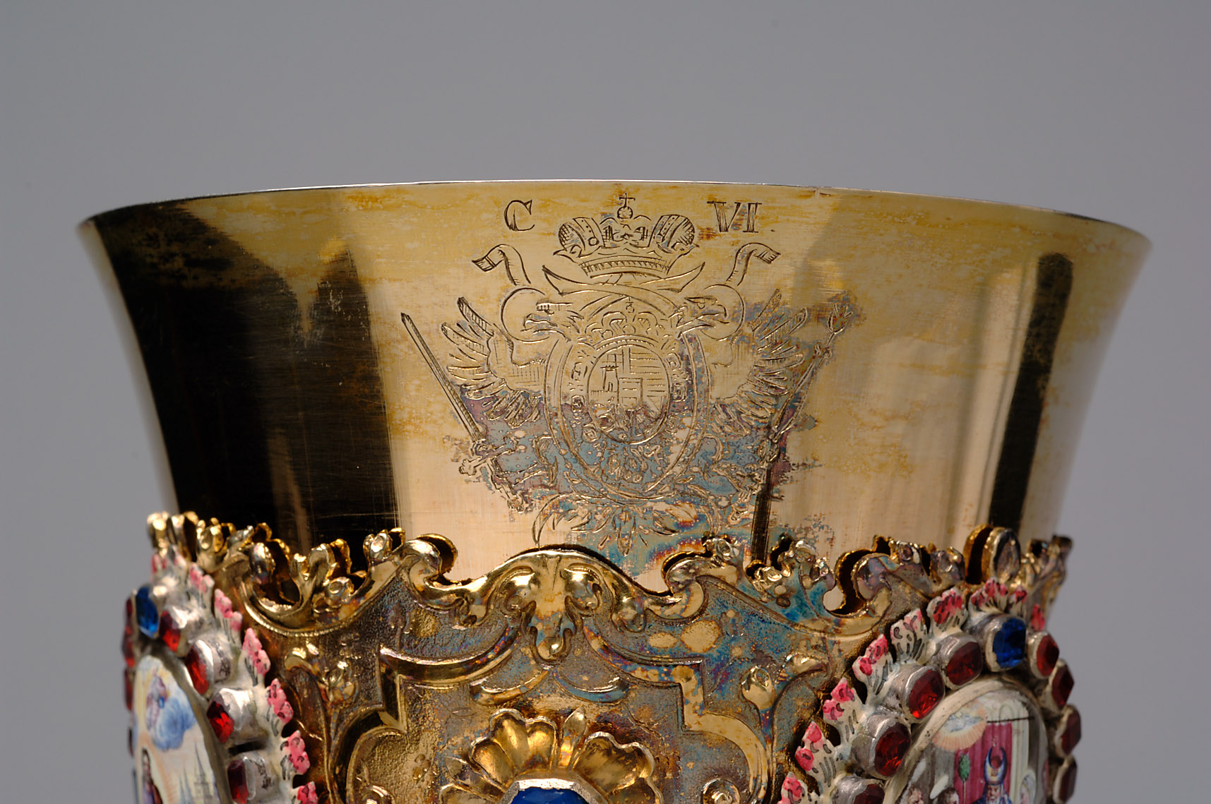 Messkelch mit dem Wappen Kaiser Karls VI. mit Patene