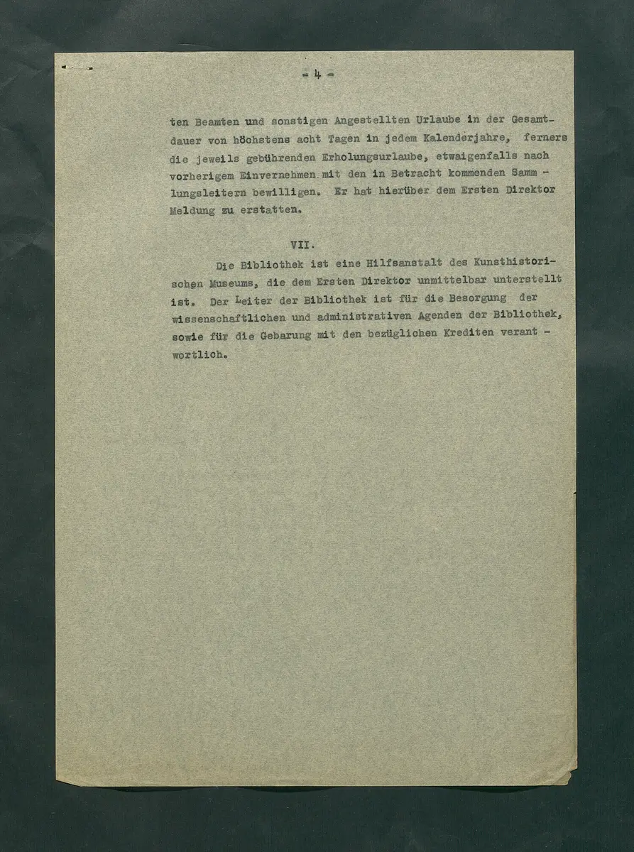 Dienstvorschriften für das Kunsthistorische Museum