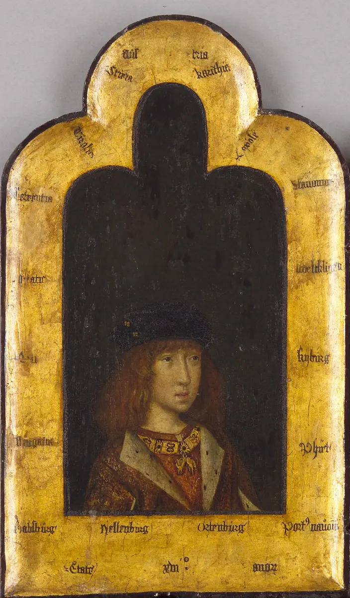 Diptychon: König Philipp I. der Schöne (1478-1506) als Sechzehnjähriger und Margarethe, die Schwester König Philipps I. des Schönen, im 14. Lebensjahr