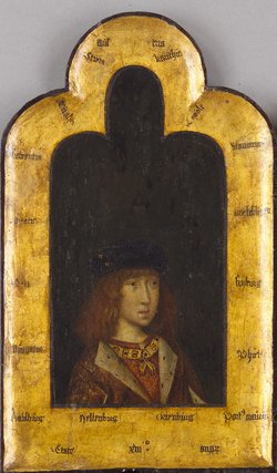 Diptychon: König Philipp I. der Schöne (1478-1506) als Sechzehnjähriger und Margarethe, die Schwester König Philipps I. des Schönen, im 14. Lebensjahr