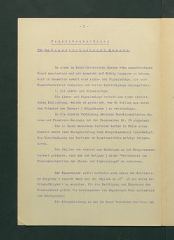 Feuerlöschordnung für das Kunsthistorische Museum, 1927