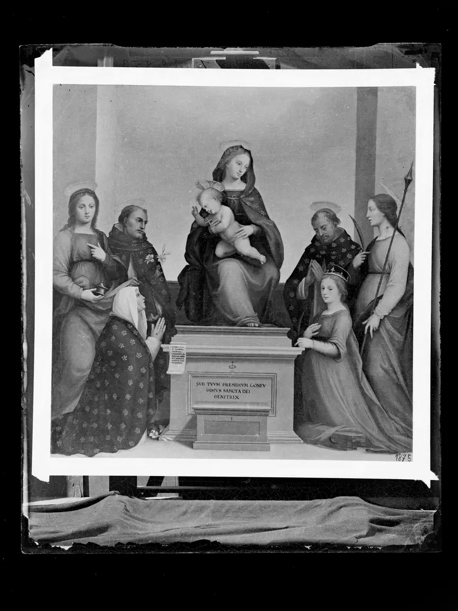 Maria mit Kind und den Hll. Katharina von Siena, Katharina von Alexandrien, Maria Magdalena, Dominikus, Petrus Martyr und einer Märtyrerin