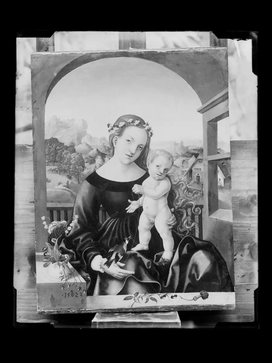 Maria mit Kind und Stieglitz