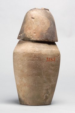 Kanope mit Deckel in Form eines Schakalkopfes