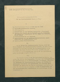 Dienstvorschrift für das Kunsthistorische Museum in Wien