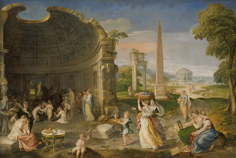 Landscape with Antique Ruins and Bathing Women