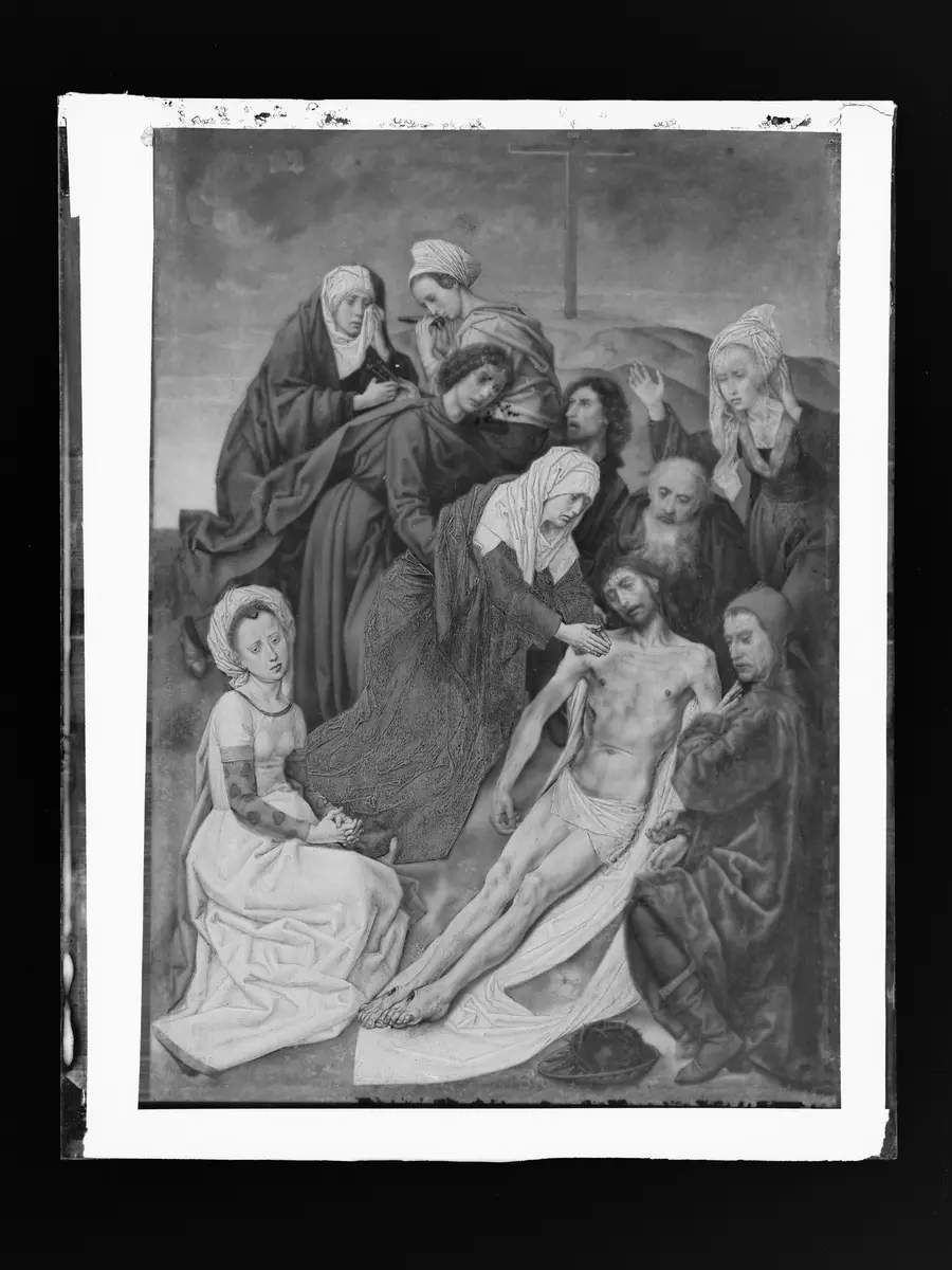 Diptychon mit Sündenfall und Erlösung: Beweinung Christi