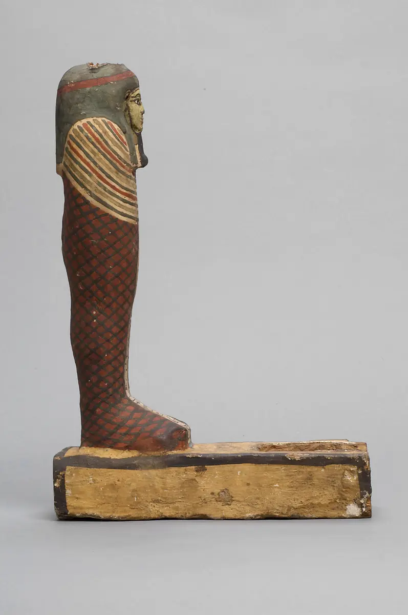 Ptah-Sokar-Osiris-Statuette der Hausherrin Anch-en-es-it-es auf Sockel