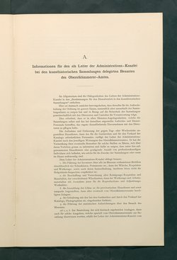 Bestimmungen für den Dienstbetrieb in den kunsthistorischen Sammlungen des Allerhöchsten Kaiserhauses