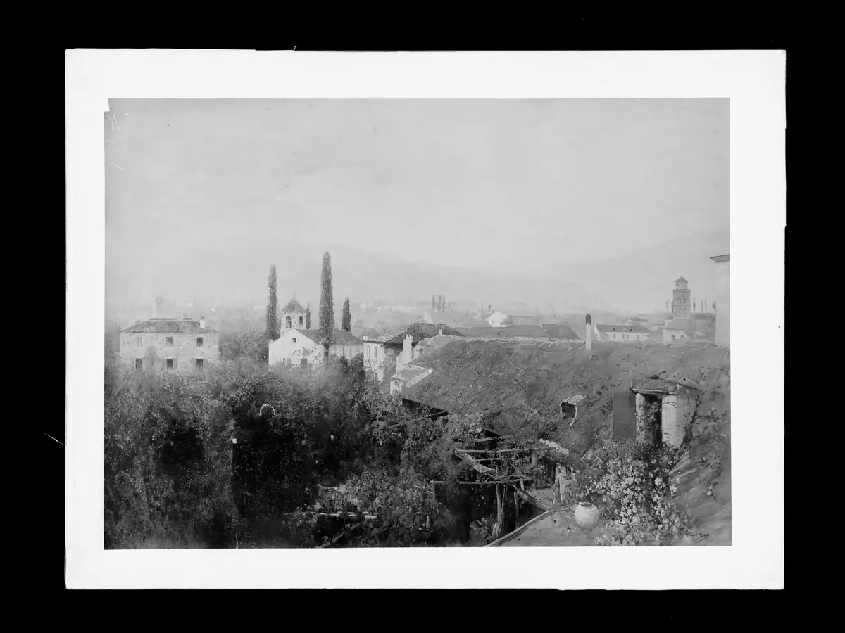 Ein Gartenfest in riva, mit Blick auf den Monte Brioni