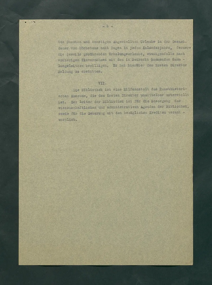 Dienstvorschriften für das Kunsthistorische Museum