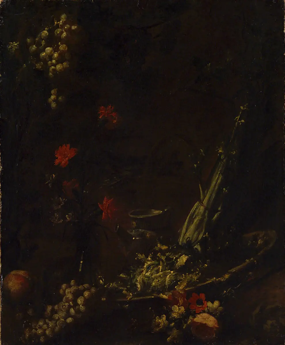 Stillleben mit Blumen und Früchten