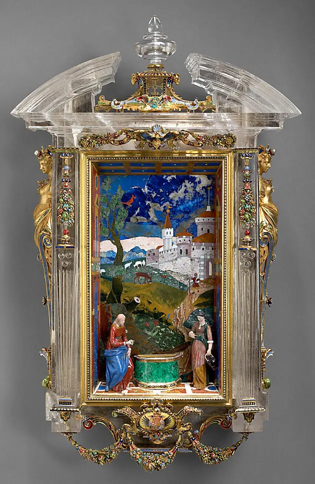 Hausaltärchen mit Christus und der Samariterin am Jakobsbrunnen