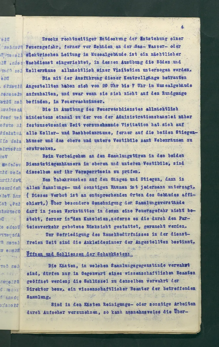 Dienstbestimmungen für das Aufsichtspersonal in den Sammlungen
