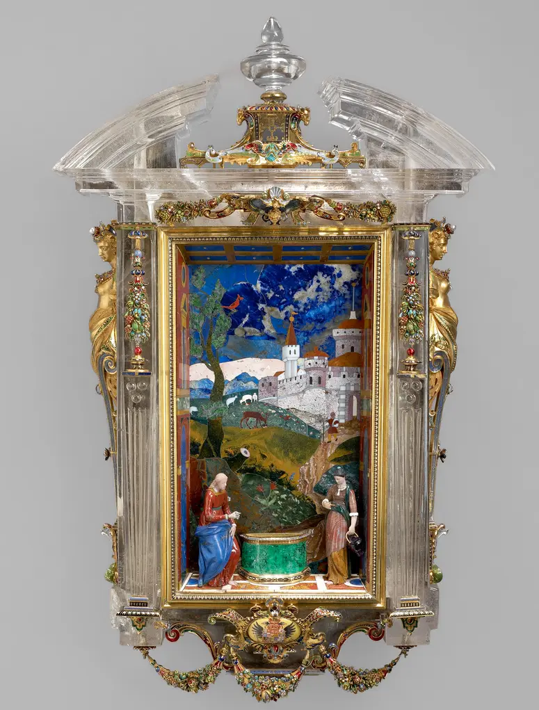 Hausaltärchen mit Christus und der Samariterin am Jakobsbrunnen
