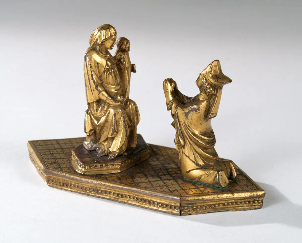 Thronende Madonna mit Bischof (Fragment einer Bischofskrümme)