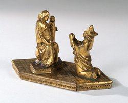 Thronende Madonna mit Bischof (Fragment einer Bischofskrümme)