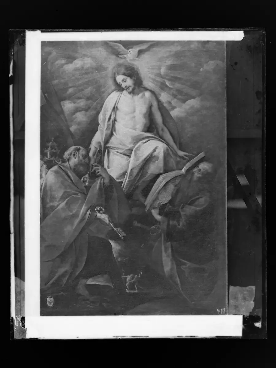 Christus erscheint den Aposteln Petrus und Paulus