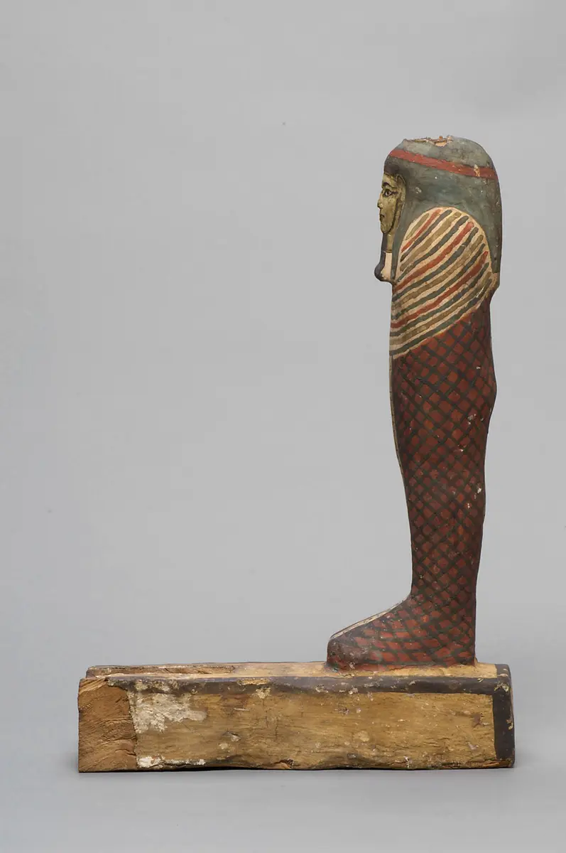 Ptah-Sokar-Osiris-Statuette der Hausherrin Anch-en-es-it-es auf Sockel