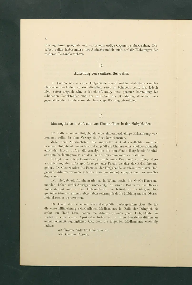 Maßregeln betreffend Cholera