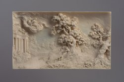 Landschaft mit Diana in den Wolken auf Hirschjagd