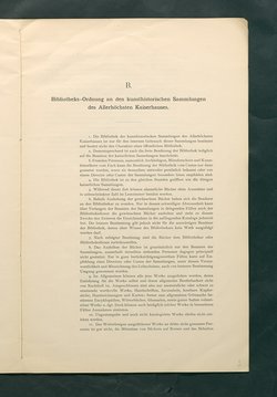 Bestimmungen für den Dienstbetrieb in den kunsthistorischen Sammlungen des Allerhöchsten Kaiserhauses