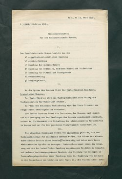 Dienstvorschriften für das Kunsthistorische Museum